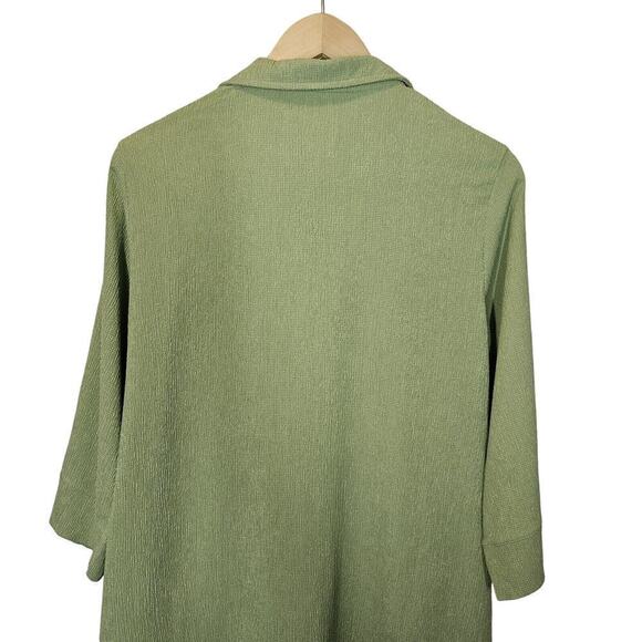 Cuddl Duds Crepe Knit Caftan‎ Tunic Top Quiet Green Cozy Loungewear Size XS - Picture 6 of 8